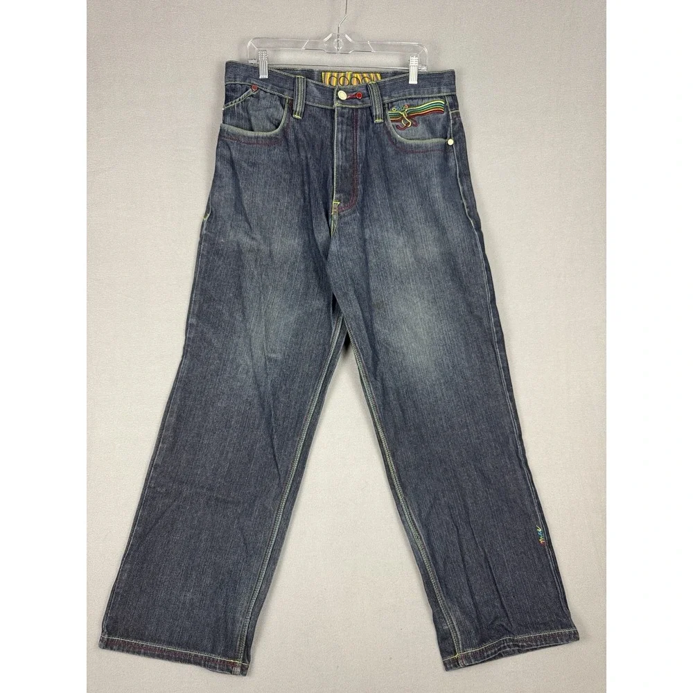 Vintage Coogi Australian Embroidered Baggy Jeans Mens 34x34 (Fits 35x31) Y2K